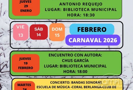 Berlanga arranca el año con una completa agenda cultural que combina literatura, música, teatro y carnaval